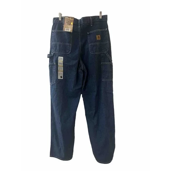 NWTCarhartt B13-DST Tag Sz 34 x 34 Dungaree Fit Mens Carpenter Jeans 100% Cotton - Picture 2 of 8